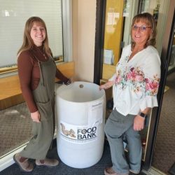 Family First collecting food for "Bank Challenge"